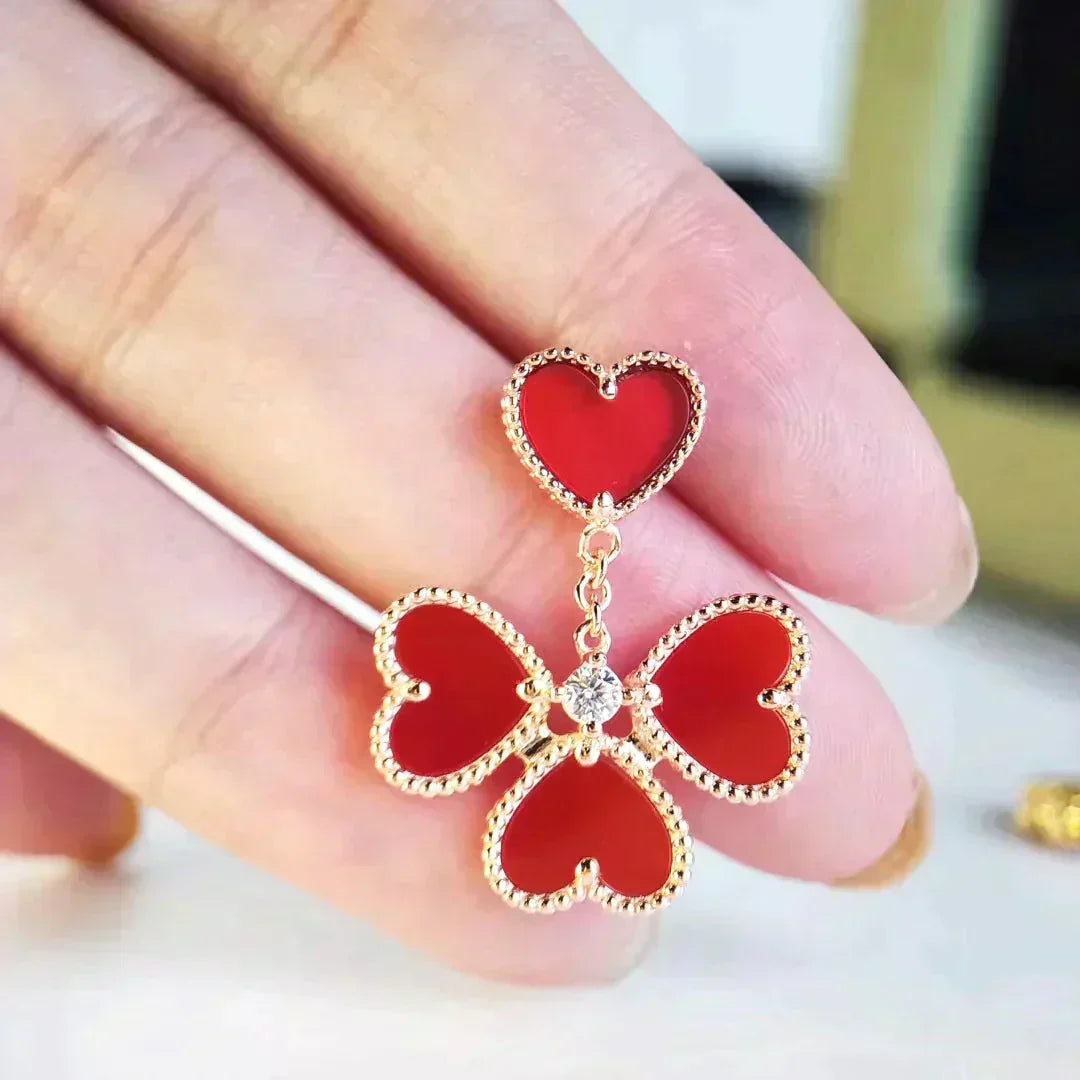 [Amore]SWEET CLOVER CARNELIAN EARRINGS