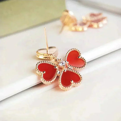 [Amore]SWEET CLOVER CARNELIAN EARRINGS