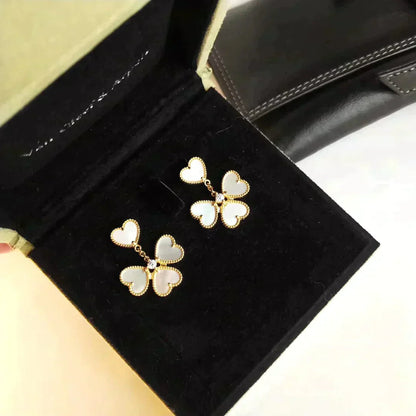 [Amore]CLOVER SWEET WHITE MOP EARRINGS
