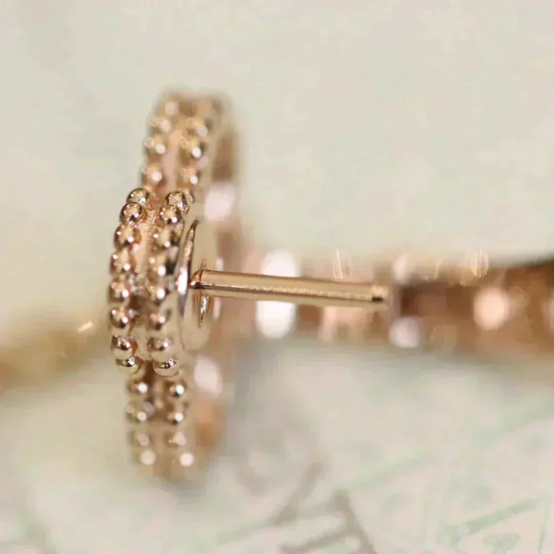 [Amore]CLOVER MEDIUM 1 MOTIFS FUll DIAMOND EARRINGS