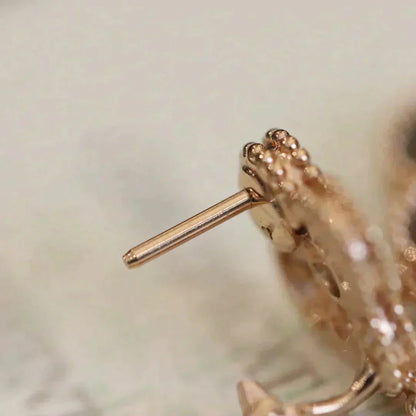 [Amore]CLOVER MEDIUM 1 MOTIFS FUll DIAMOND EARRINGS
