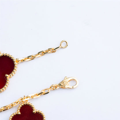 [Amore]CLOVER BRACELET 5 MOTIFS CARNELIAN TIGER EYE