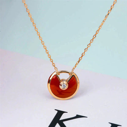 [Amore]AMULETTE GOLD CARNELIAN ONYX NECKLACE