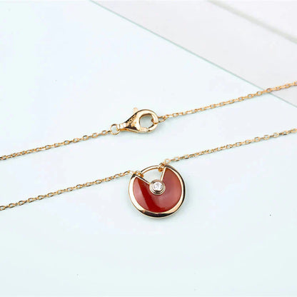 [Amore]AMULETTE GOLD CARNELIAN ONYX NECKLACE