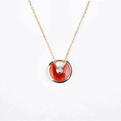 [Amore]AMULETTE GOLD CARNELIAN ONYX NECKLACE