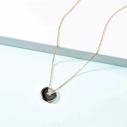[Amore]AMULETTE GOLD CARNELIAN ONYX NECKLACE
