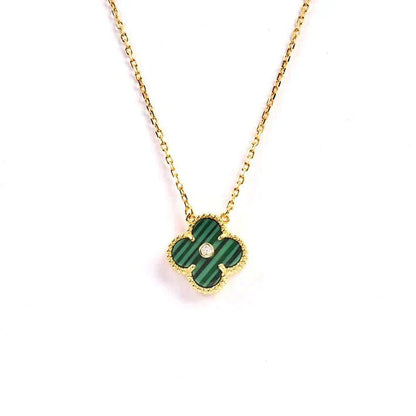 [Amore]CLOVER 15MM DIAMOND TURQUOISE NECKLACE