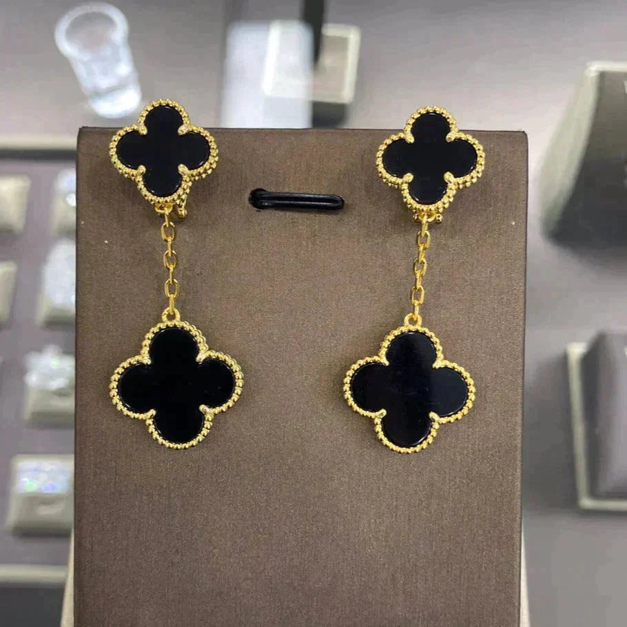 [Amore]CLOVER 2 MOTIFS  EARRINGS (MULTIPLE CHOICESC