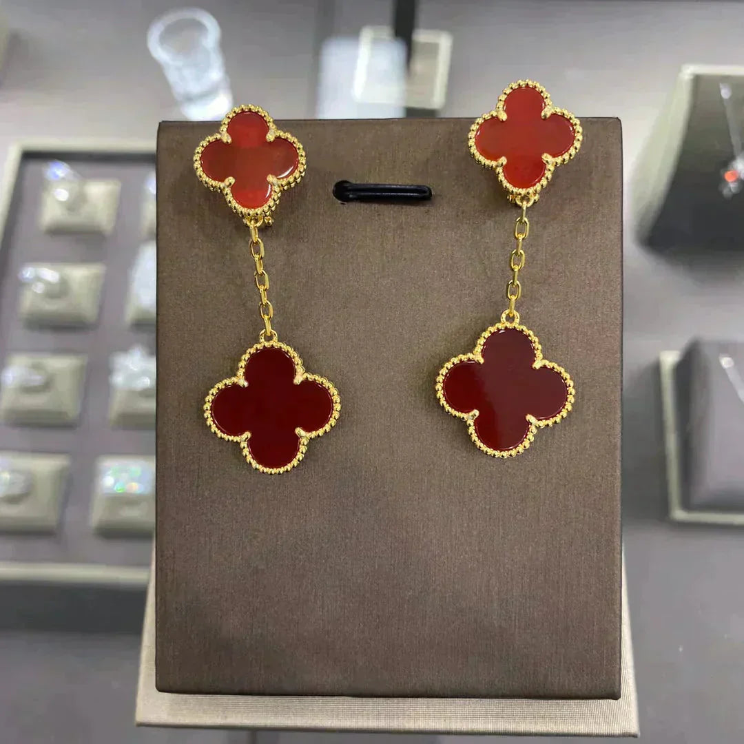 [Amore]CLOVER 2 MOTIFS  EARRINGS (MULTIPLE CHOICESC