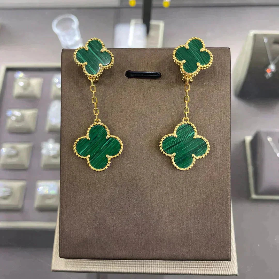 [Amore]CLOVER 2 MOTIFS  EARRINGS (MULTIPLE CHOICESC