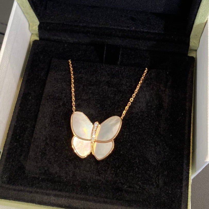 [Amore]BUTTERFLY GOLD MOP DIAMOND NECKLACE