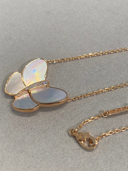 [Amore]BUTTERFLY GOLD MOP DIAMOND NECKLACE