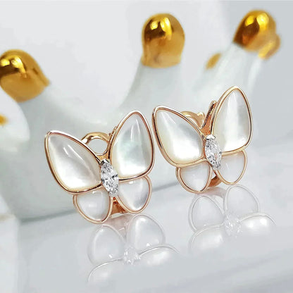 [Amore]BUTTERFLY MOP DIAMOND EARRINGS
