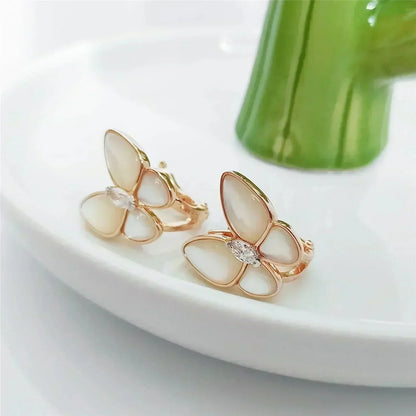 [Amore]BUTTERFLY MOP DIAMOND EARRINGS
