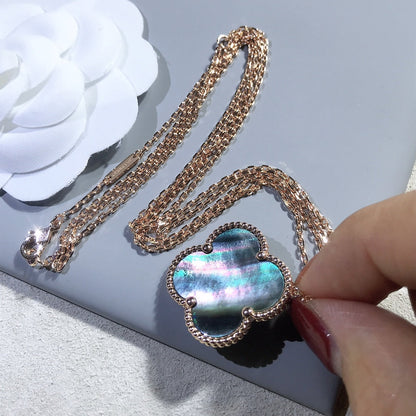 [Amore]CLOVER 25MM GOLD DARK MOP BIG CLOVER NECKLACE