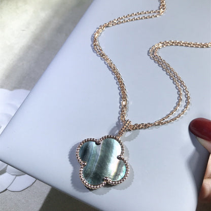 [Amore]CLOVER 25MM GOLD DARK MOP BIG CLOVER NECKLACE