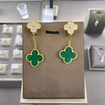 [Amore]CLOVER  2 MOTIFS  DIAMOND  EARRINGS (MULTIPLE CHOICESç´