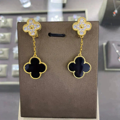 [Amore]CLOVER  2 MOTIFS  DIAMOND  EARRINGS (MULTIPLE CHOICESç´