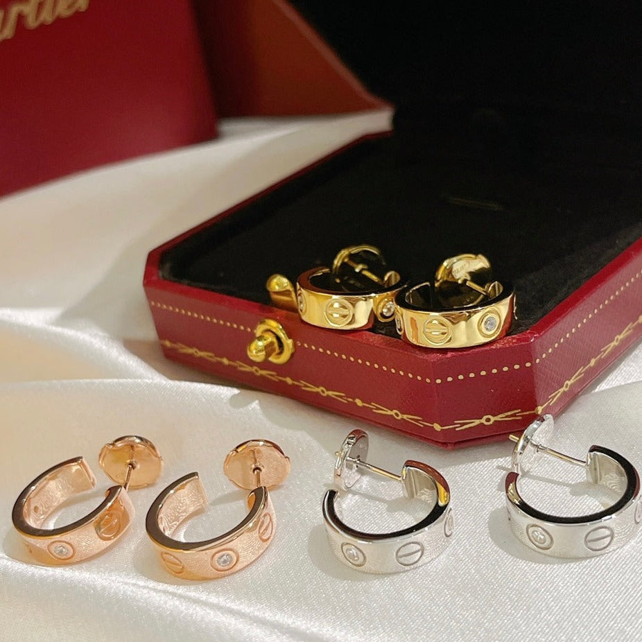 [Amore]LOVE EARRINGS 5.7MM 2 DIAMONDS