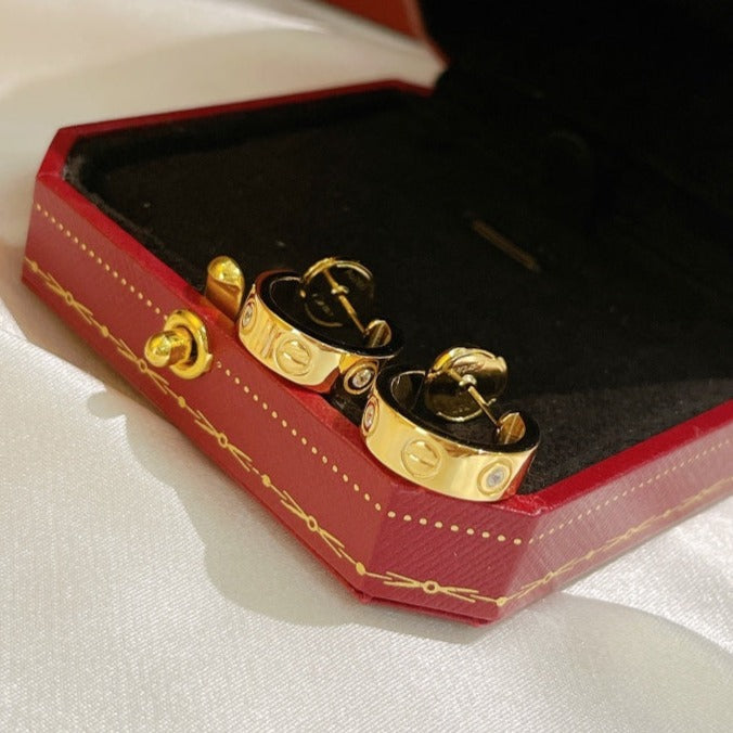 [Amore]LOVE EARRINGS 5.7MM 2 DIAMONDS
