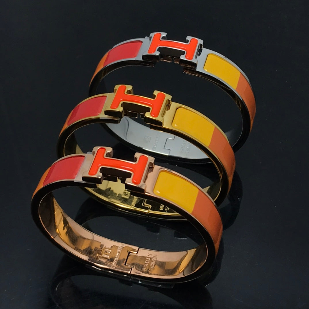 [Amore]H BRACELET ORANGE RAINBOW CERAMIC
