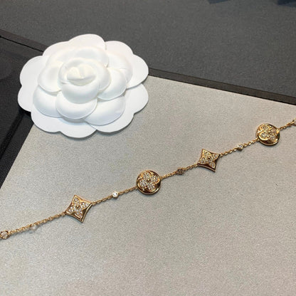 [Amore]STAR AND SUN 4 MOTIFS GOLD DIAMONDS BRACELET