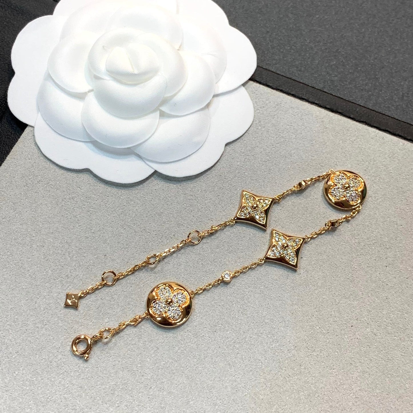[Amore]STAR AND SUN 4 MOTIFS GOLD DIAMONDS BRACELET