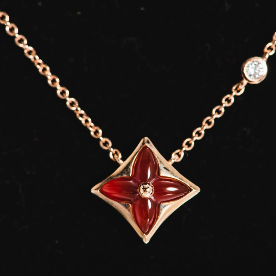 [Amore]STAR NECKLACE PINK GOLD 1 DIAMOND