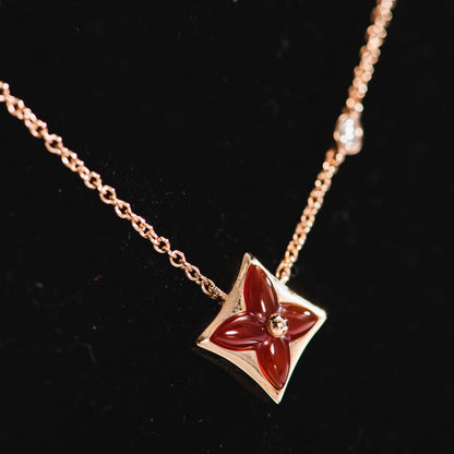 [Amore]STAR NECKLACE PINK GOLD 1 DIAMOND