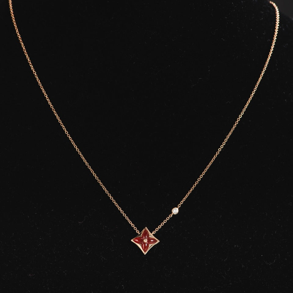 [Amore]STAR NECKLACE PINK GOLD 1 DIAMOND