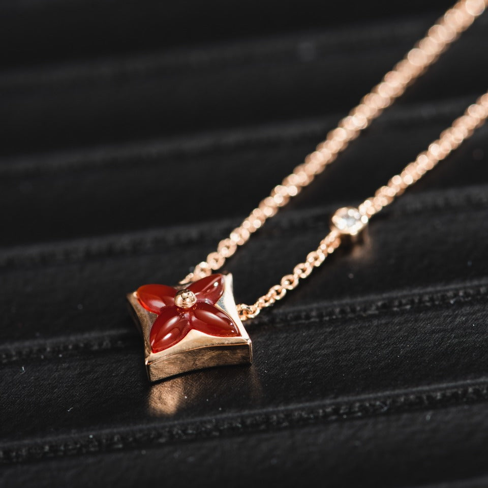 [Amore]STAR NECKLACE PINK GOLD 1 DIAMOND