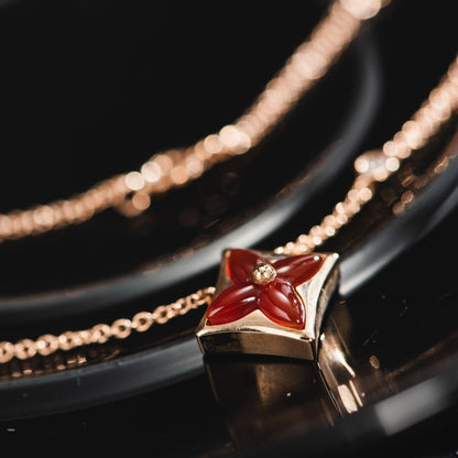 [Amore]STAR NECKLACE PINK GOLD 1 DIAMOND