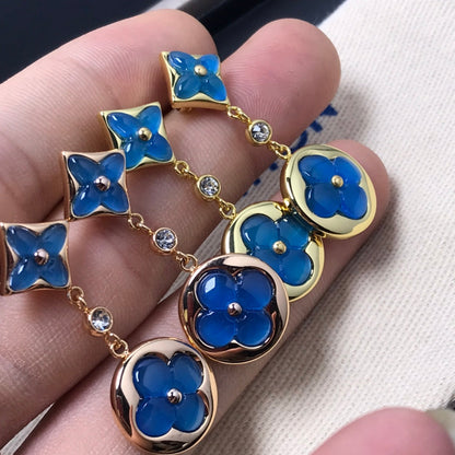[Amore]STAR AND SUN AGATE DIAMOND EARRINGS