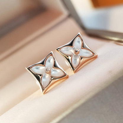 [Amore]STAR MOP PINK GOLD EARRINGS