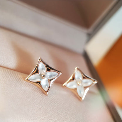 [Amore]STAR MOP PINK GOLD EARRINGS