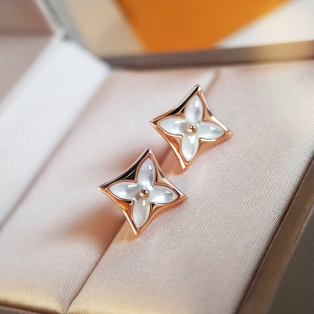 [Amore]STAR MOP PINK GOLD EARRINGS