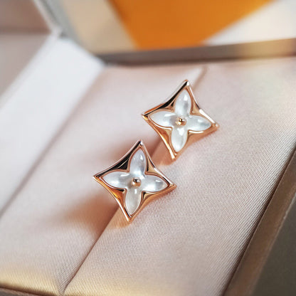[Amore]STAR MOP PINK GOLD EARRINGS