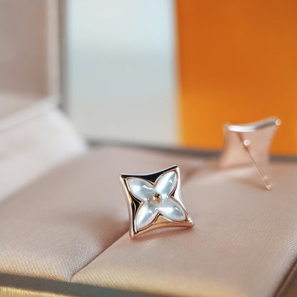 [Amore]STAR MOP PINK GOLD EARRINGS