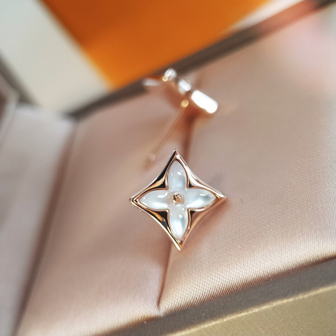 [Amore]STAR MOP PINK GOLD EARRINGS