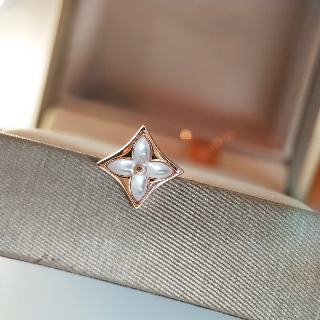 [Amore]STAR MOP PINK GOLD EARRINGS