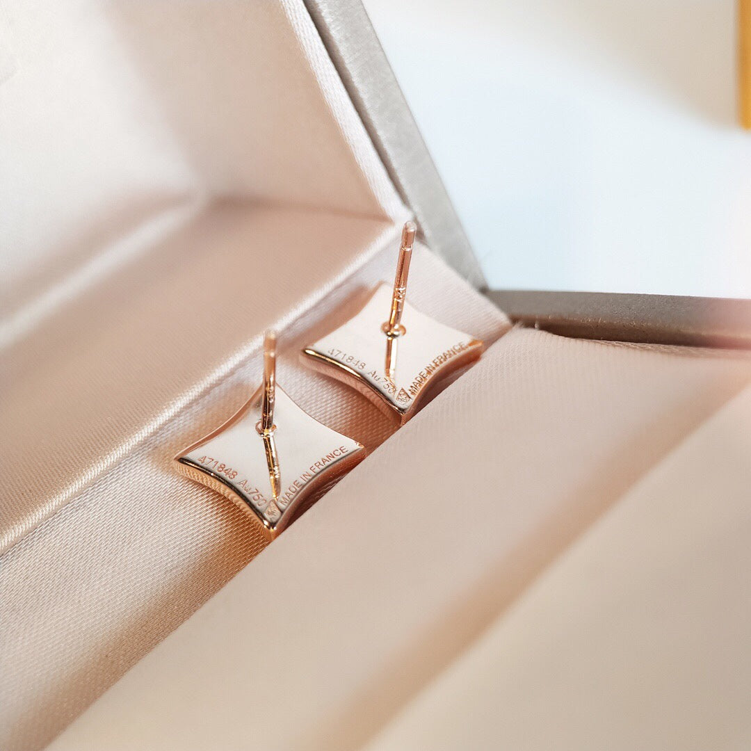 [Amore]STAR MOP PINK GOLD EARRINGS