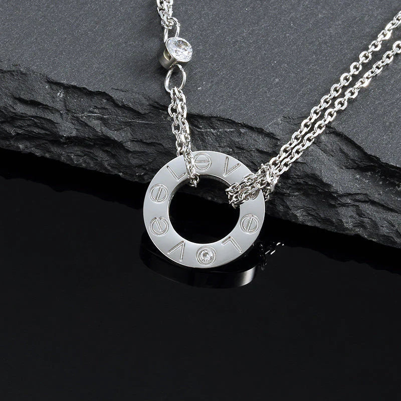 [Amore]LOVE NECKLACE 16MM 2 DIAMONDS