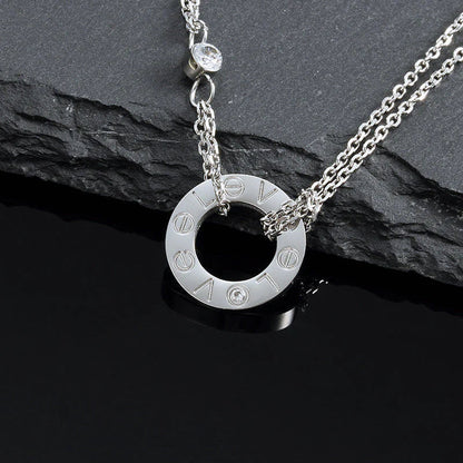 [Amore]LOVE NECKLACE 16MM 2 DIAMONDS