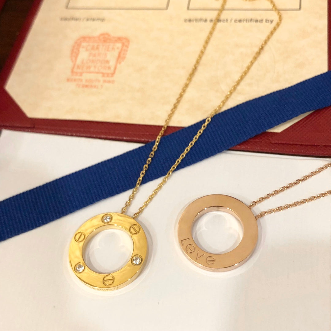 [Amore]LOVE NECKLACE 16MM 3 DIAMONDS