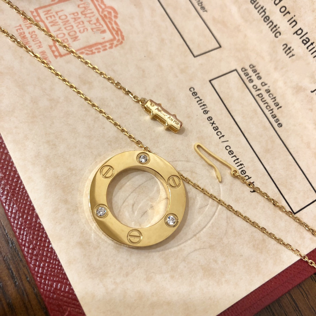 [Amore]LOVE NECKLACE 16MM 3 DIAMONDS
