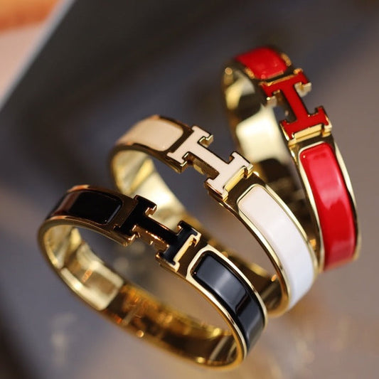 [Amore]H BRACELET 12MM GOLD