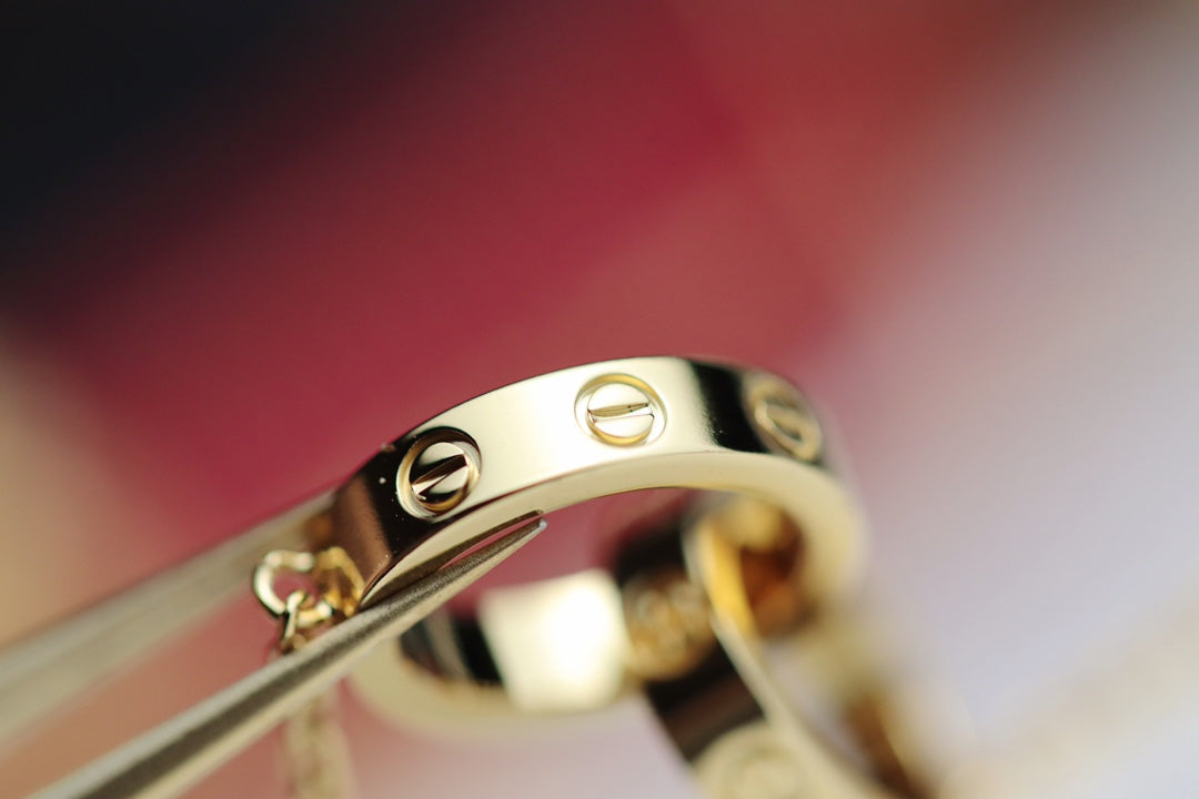 [Amore]LOVE NECKLACE DOUBLE RING GOLD