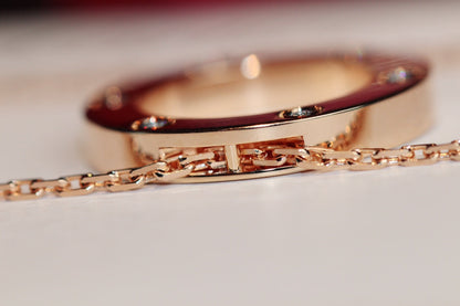 [Amore]LOVE NECKLACE 16MM 6 DIAMONDS PINK GOLD
