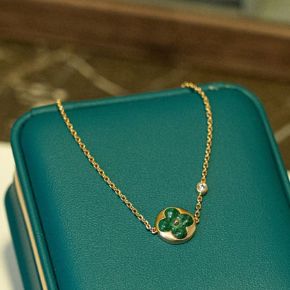 [Amore]SUN MALACHITE 1 DIAMOND PINK GOLD BRACELET