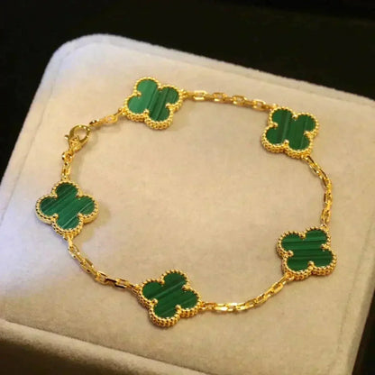[Amore] CLOVER 5 MOTIF MALACHITE BRACELET COLLECTION